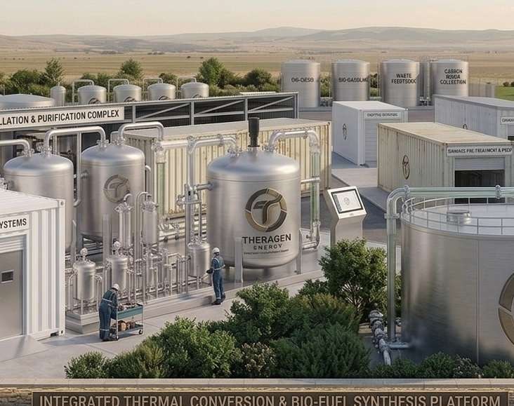 Theragen plant with purification tanks